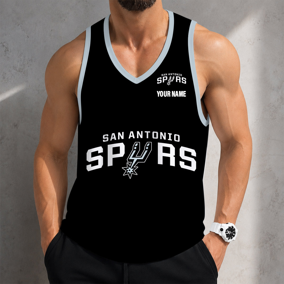 LIMITED EDITION - NEW CUSTOMIZED NBA23 SAS SAN ANTONIO SPURS UNISEX TANK TOP