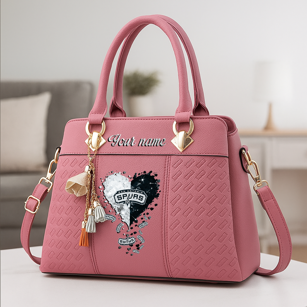 LIMITED EDITION - NEW CUSTOMIZED NBA23 SAS SAN ANTONIO SPURS ZIP HANDBAG MULTICOLOR
