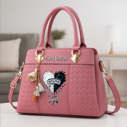 LIMITED EDITION - NEW CUSTOMIZED NBA23 SAS SAN ANTONIO SPURS ZIP HANDBAG MULTICOLOR