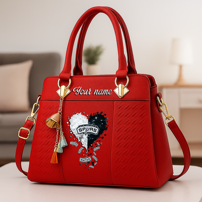 LIMITED EDITION - NEW CUSTOMIZED NBA23 SAS SAN ANTONIO SPURS ZIP HANDBAG MULTICOLOR