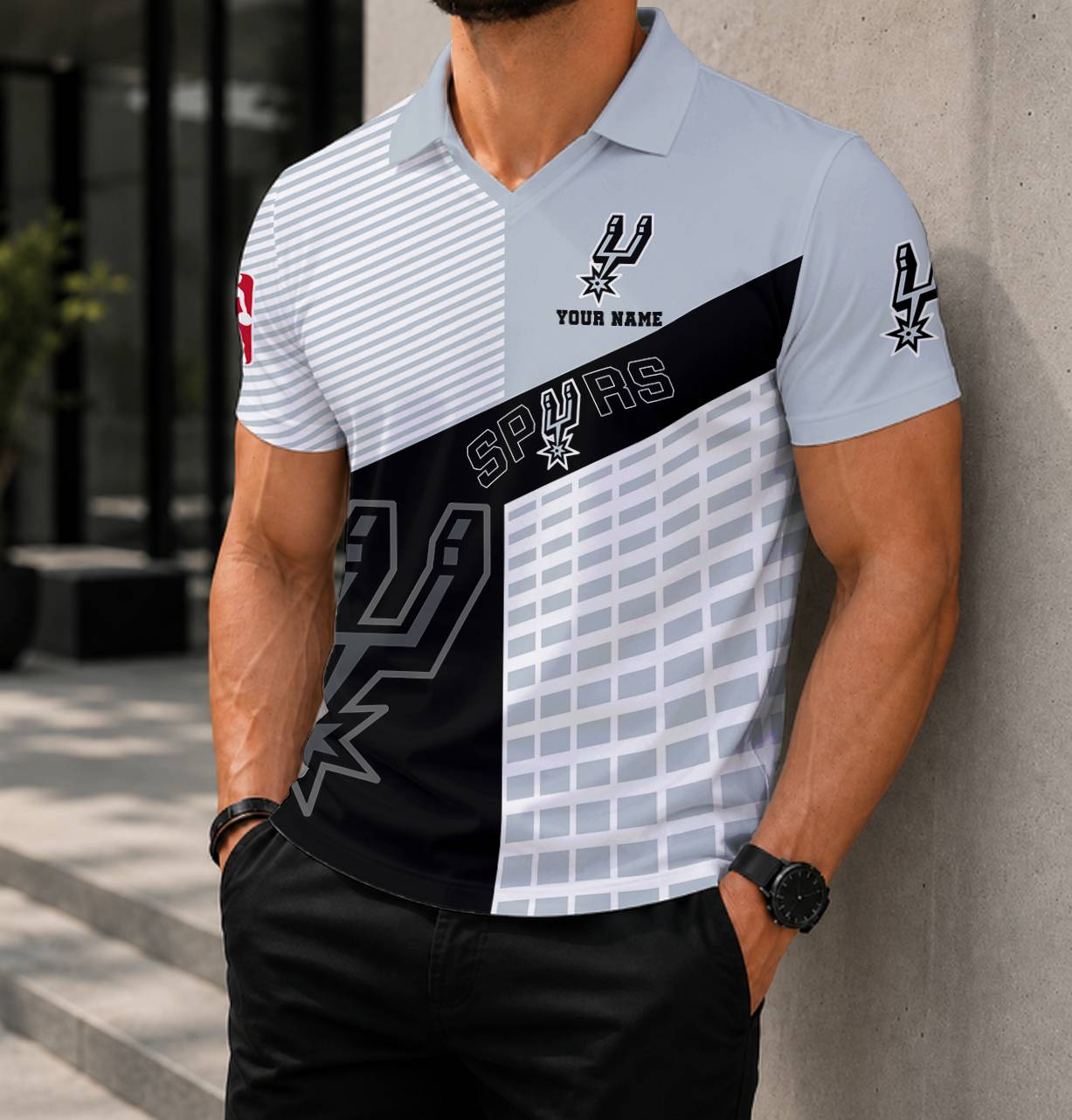 LIMITED EDITION - NEW CUSTOMIZED NBA23 SAS SAN ANTONIO SPURS POLO SHIRT