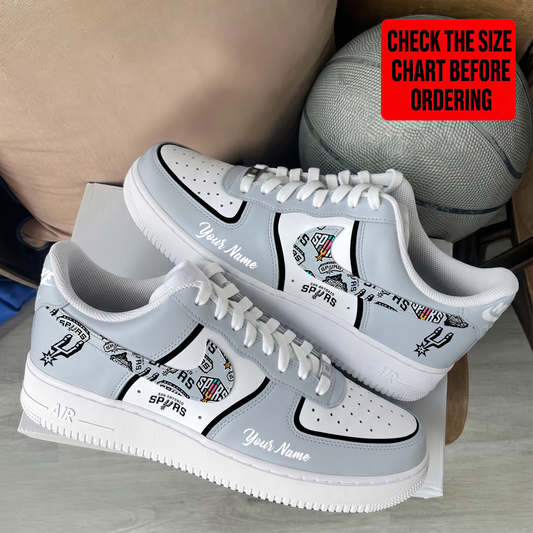 LIMITED EDITION - NEW CUSTOMIZED NBA23 SAS SAN ANTONIO SPURS AF1 SHOES