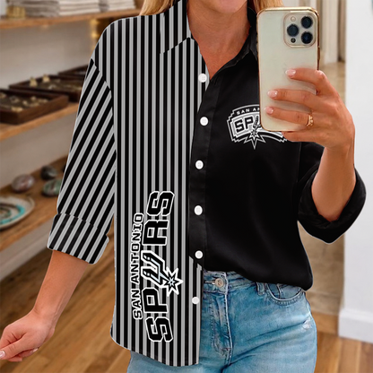 LIMITED EDITION - NEW CUSTOMIZED NBA23 SAS SAN ANTONIO SPURS WOMEN CASUAL SHIRT FOR FAN