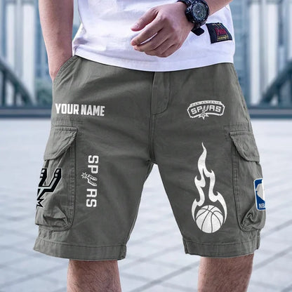 [HOT DEAL] NEW CUSTOMIZED NBA23 SAS SAN ANTONIO SPURS CARGO SHORTS