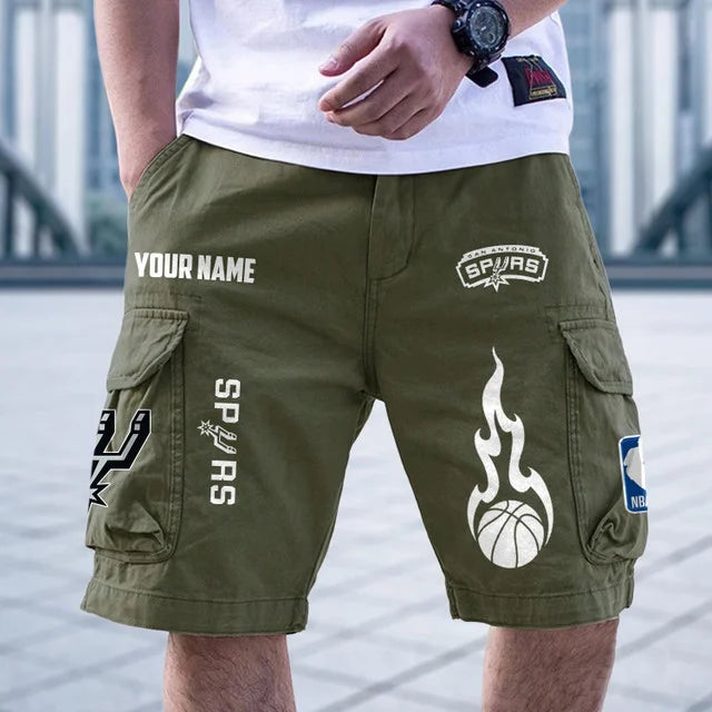 [HOT DEAL] NEW CUSTOMIZED NBA23 SAS SAN ANTONIO SPURS CARGO SHORTS