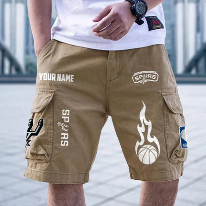 [HOT DEAL] NEW CUSTOMIZED NBA23 SAS SAN ANTONIO SPURS CARGO SHORTS
