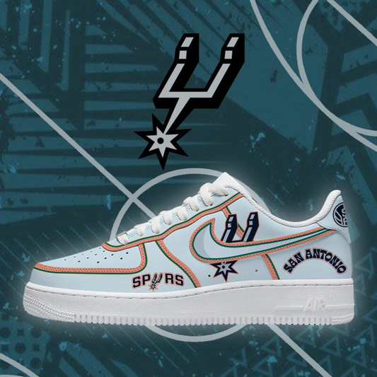 LIMITED EDITION - NEW CUSTOMIZED NBA23 SAS SAN ANTONIO SPURS AF1 SHOES