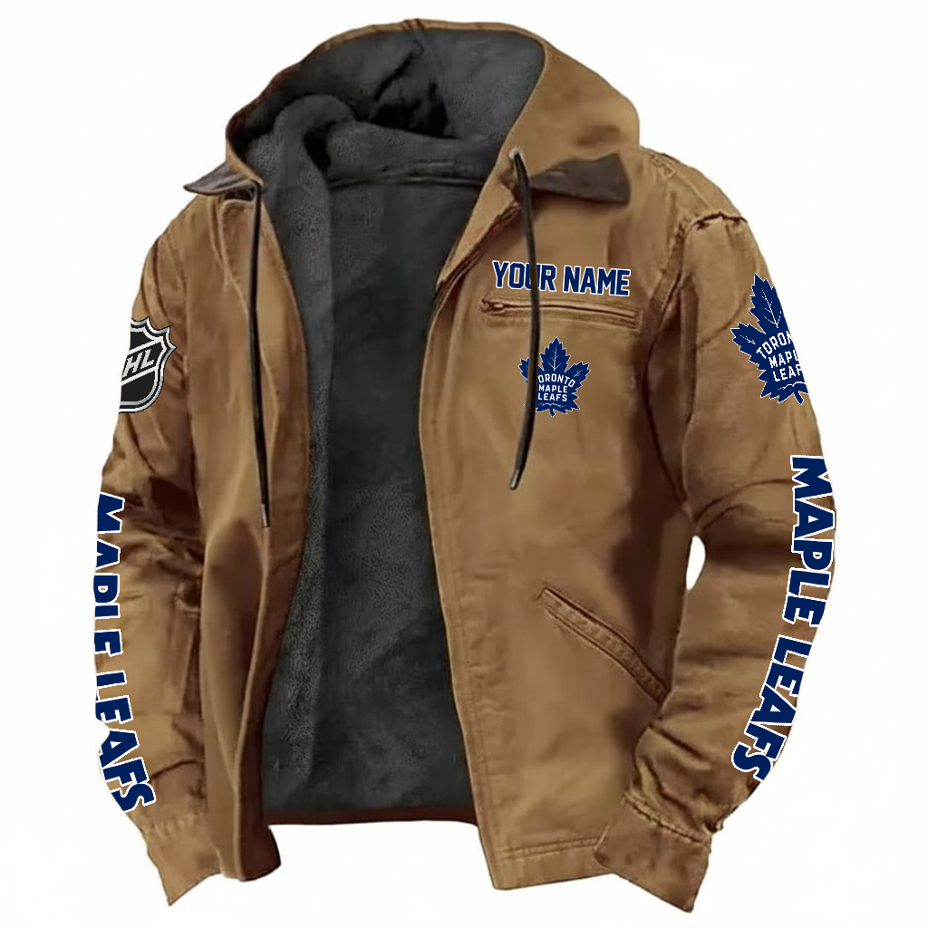 LIMITED EDITION - NEW CUSTOMIZED NHL23 TML TORONTO MAPLE LEAFS HOODED CARDIGAN JACKET