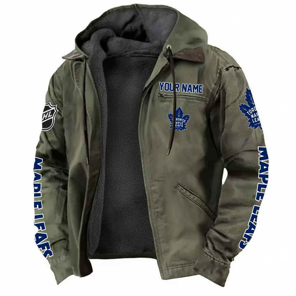 LIMITED EDITION - NEW CUSTOMIZED NHL23 TML TORONTO MAPLE LEAFS HOODED CARDIGAN JACKET