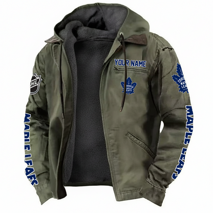 LIMITED EDITION - NEW CUSTOMIZED NHL23 TML TORONTO MAPLE LEAFS HOODED CARDIGAN JACKET