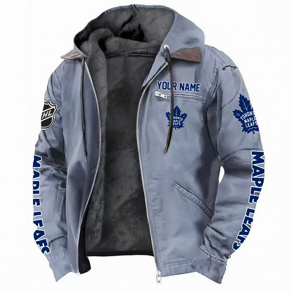 LIMITED EDITION - NEW CUSTOMIZED NHL23 TML TORONTO MAPLE LEAFS HOODED CARDIGAN JACKET