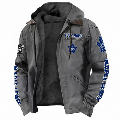 LIMITED EDITION - NEW CUSTOMIZED NHL23 TML TORONTO MAPLE LEAFS HOODED CARDIGAN JACKET