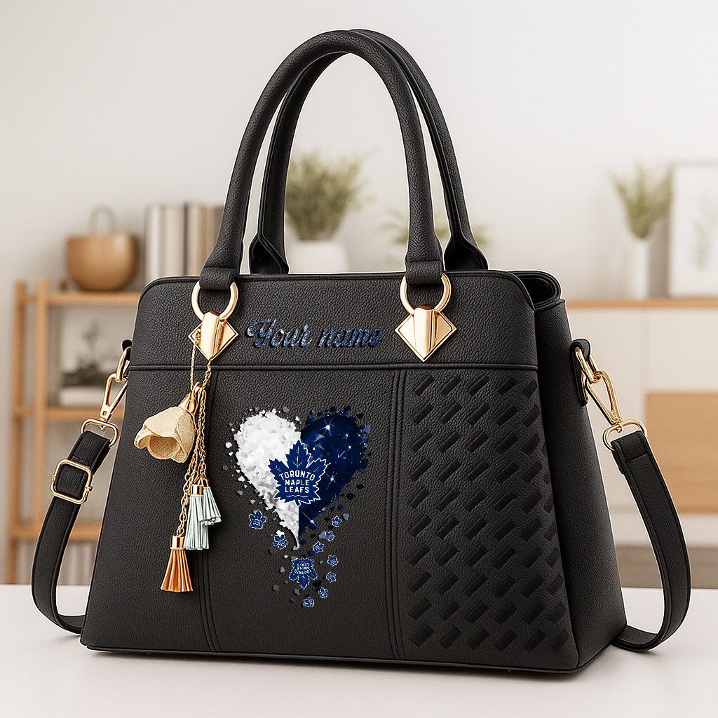 LIMITED EDITION - NEW CUSTOMIZED NHL23 TML TORONTO MAPLE LEAFS ZIP HANDBAG MULTICOLOR