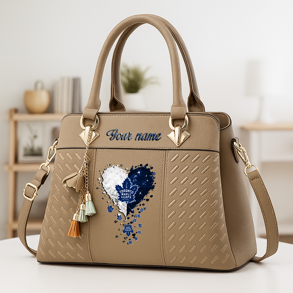 LIMITED EDITION - NEW CUSTOMIZED NHL23 TML TORONTO MAPLE LEAFS ZIP HANDBAG MULTICOLOR