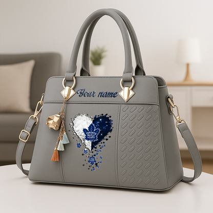 LIMITED EDITION - NEW CUSTOMIZED NHL23 TML TORONTO MAPLE LEAFS ZIP HANDBAG MULTICOLOR