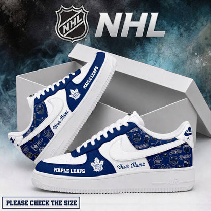 LIMITED EDITION - NEW CUSTOMIZED NHL23 TML TORONTO MAPLE LEAFS AF1 SHOES