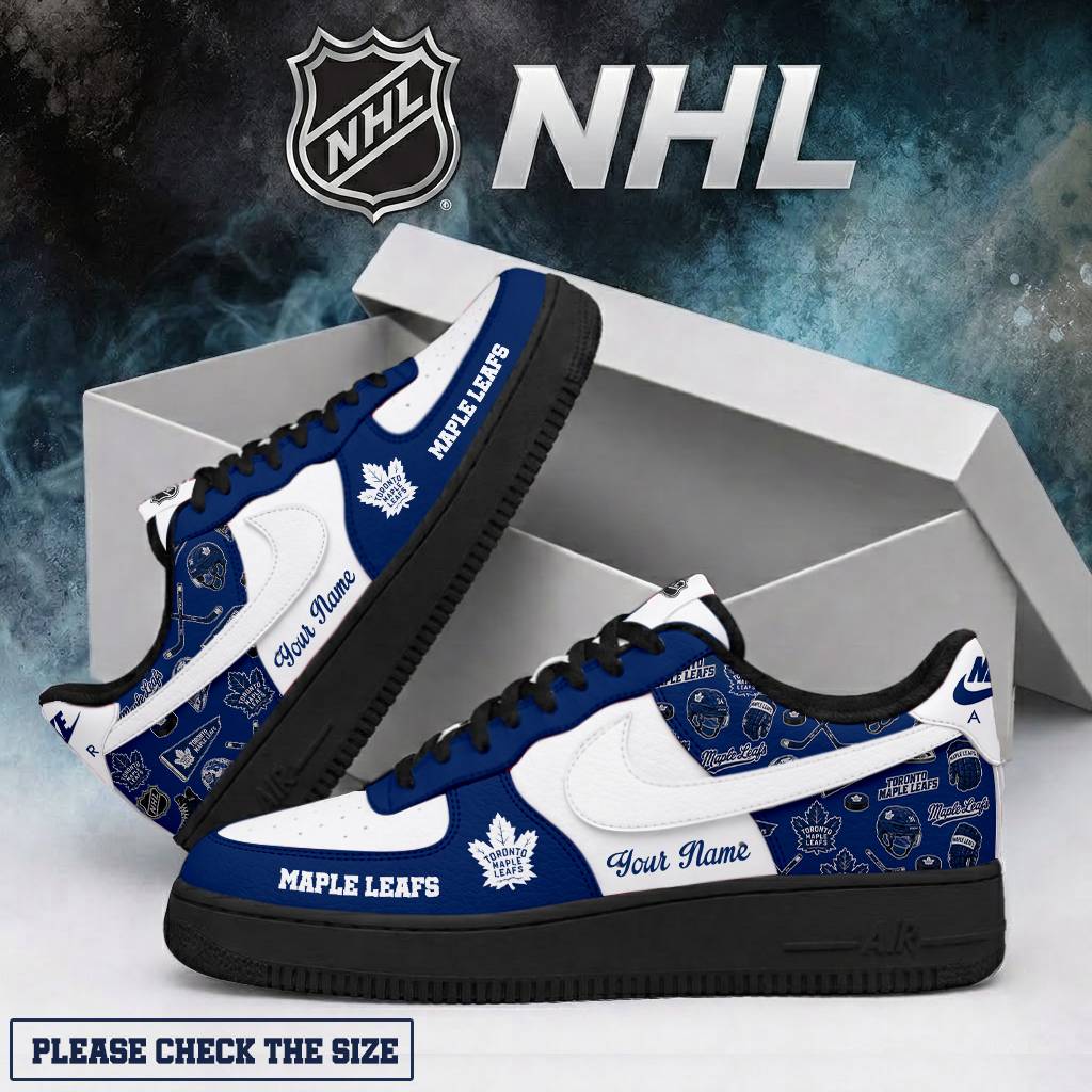 LIMITED EDITION - NEW CUSTOMIZED NHL23 TML TORONTO MAPLE LEAFS AF1 SHOES