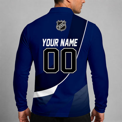 [SUPER SALE] NEW CUSTOMIZED NHL23 TML TORONTO MAPLE LEAFS MEN LONG SLEEVE POLO