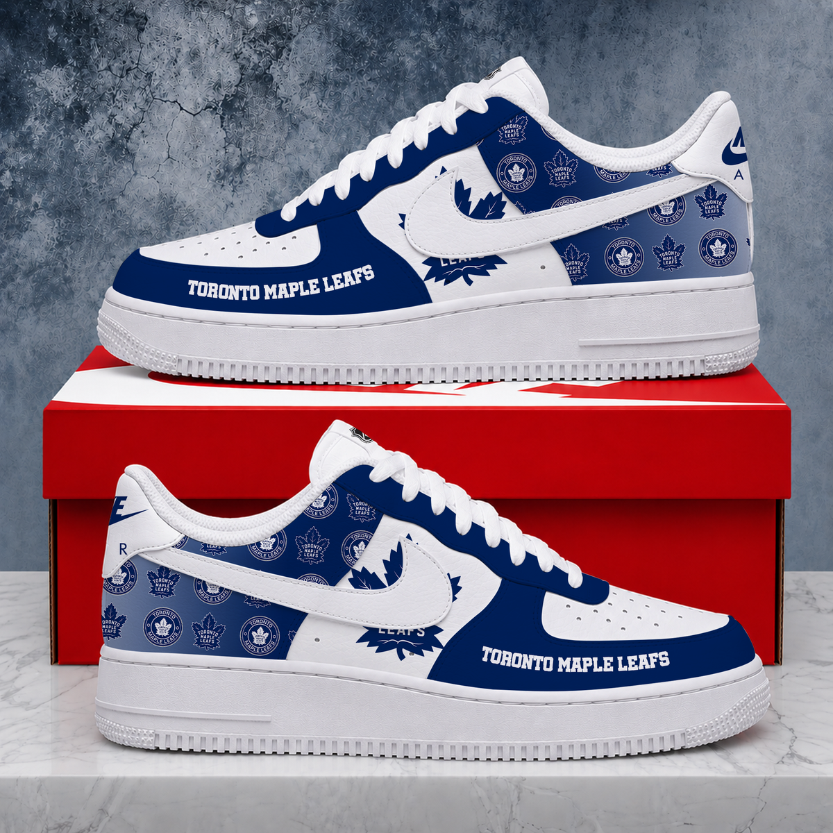 LIMITED EDITION - NEW CUSTOMIZED NHL23 TML TORONTO MAPLE LEAFS AF1 SHOES