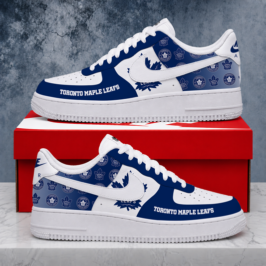 LIMITED EDITION - NEW CUSTOMIZED NHL23 TML TORONTO MAPLE LEAFS AF1 SHOES