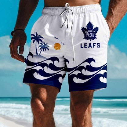 LIMITED EDITION - NEW CUSTOMIZED NHL23 TML TORONTO MAPLE LEAFS SHORT PANTS