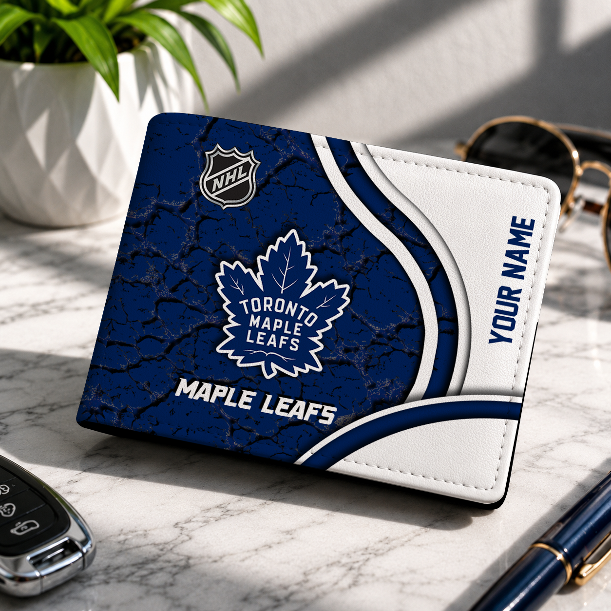 FINAL CLEARANCE - NEW CUSTOMIZED NHL23 TML TORONTO MAPLE LEAFS LEATHER WALLET