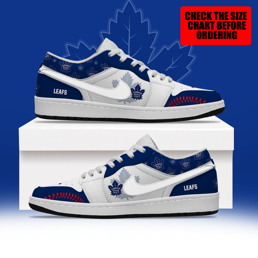 [SUPER SALE] NEW CUSTOMIZED NHL23 TML TORONTO MAPLE LEAFS AIR JORDAN LOW SHOES