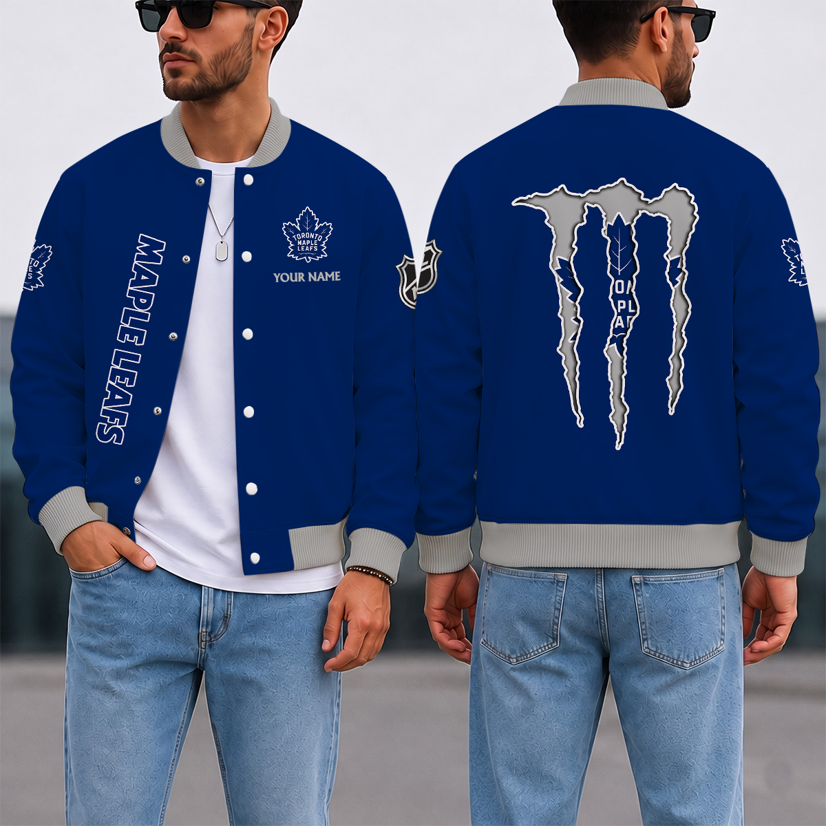 EXCLUSIVE EDITION - NEW CUSTOMIZED NHL23 TML TORONTO MAPLE LEAFS SATIN VARSITY JACKET & BASEBALL JACKET
