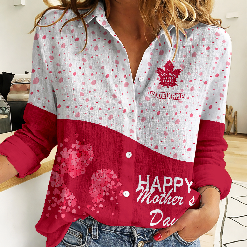 LIMITED EDITION - NEW CUSTOMIZED NHL23 TML TORONTO MAPLE LEAFS WOMEN'S CASUAL SHIRT FOR MOTHER'S DAY