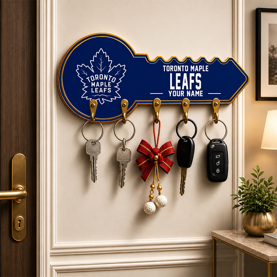 [SUPER SALE] NEW CUSTOMIZED NHL23 TML TORONTO MAPLE LEAFS WALL KEY HOLDER FOR HOME