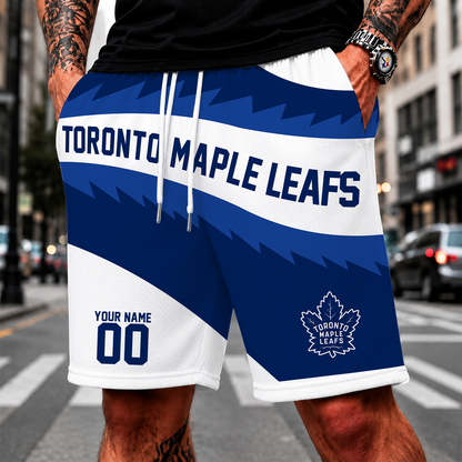 [SUPER SALE] NEW CUSTOMIZED NHL23 TML TORONTO MAPLE LEAFS SHORT PANTS