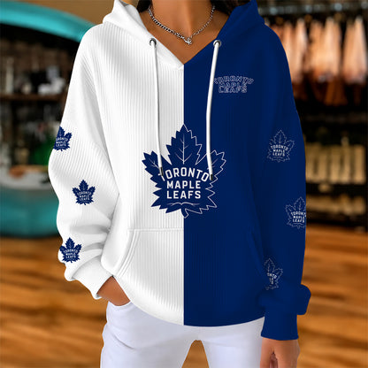 [SUPER SALE] NEW CUSTOMIZED NHL23 TML TORONTO MAPLE LEAFS RIBBED HOODIE & SWEATSHIRT