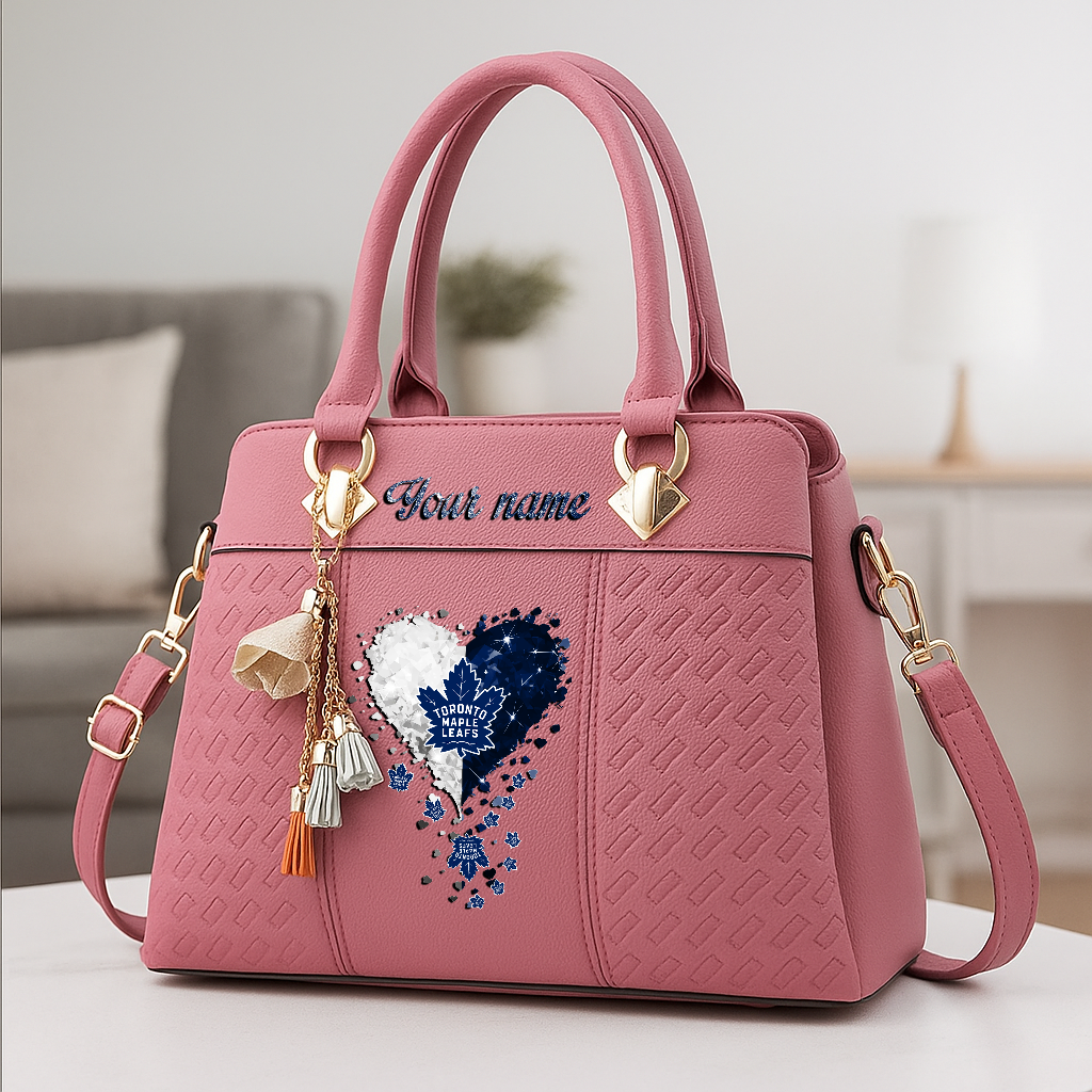 LIMITED EDITION - NEW CUSTOMIZED NHL23 TML TORONTO MAPLE LEAFS ZIP HANDBAG MULTICOLOR