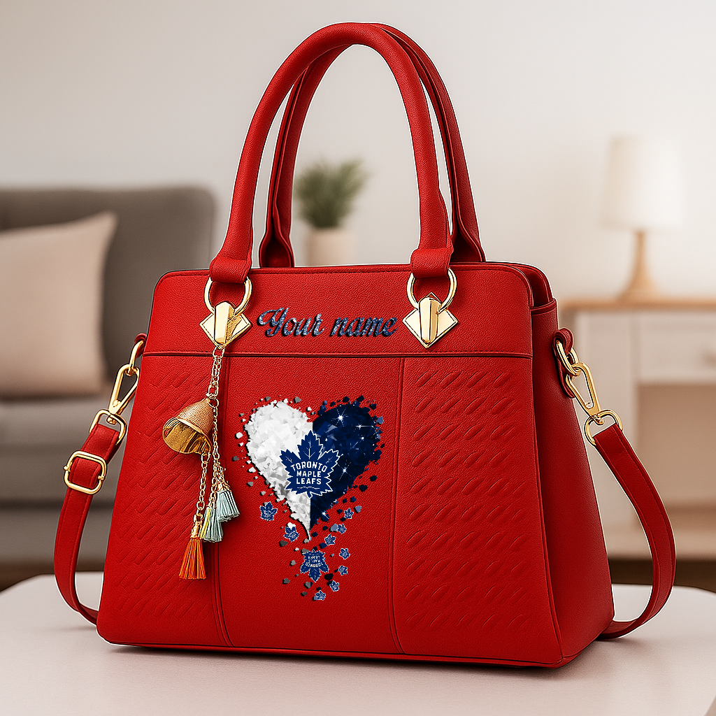 LIMITED EDITION - NEW CUSTOMIZED NHL23 TML TORONTO MAPLE LEAFS ZIP HANDBAG MULTICOLOR
