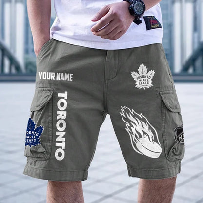[SUPER SALE] NEW CUSTOMIZED NHL23 TML TORONTO MAPLE LEAFS CARGO SHORTS