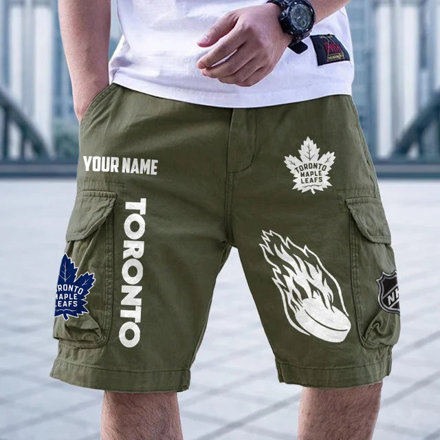 [SUPER SALE] NEW CUSTOMIZED NHL23 TML TORONTO MAPLE LEAFS CARGO SHORTS