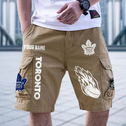 [SUPER SALE] NEW CUSTOMIZED NHL23 TML TORONTO MAPLE LEAFS CARGO SHORTS