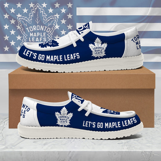LIMITED EDITION - NEW CUSTOMIZED NHL23 TML TORONTO MAPLE LEAFS LOAFER SHOES