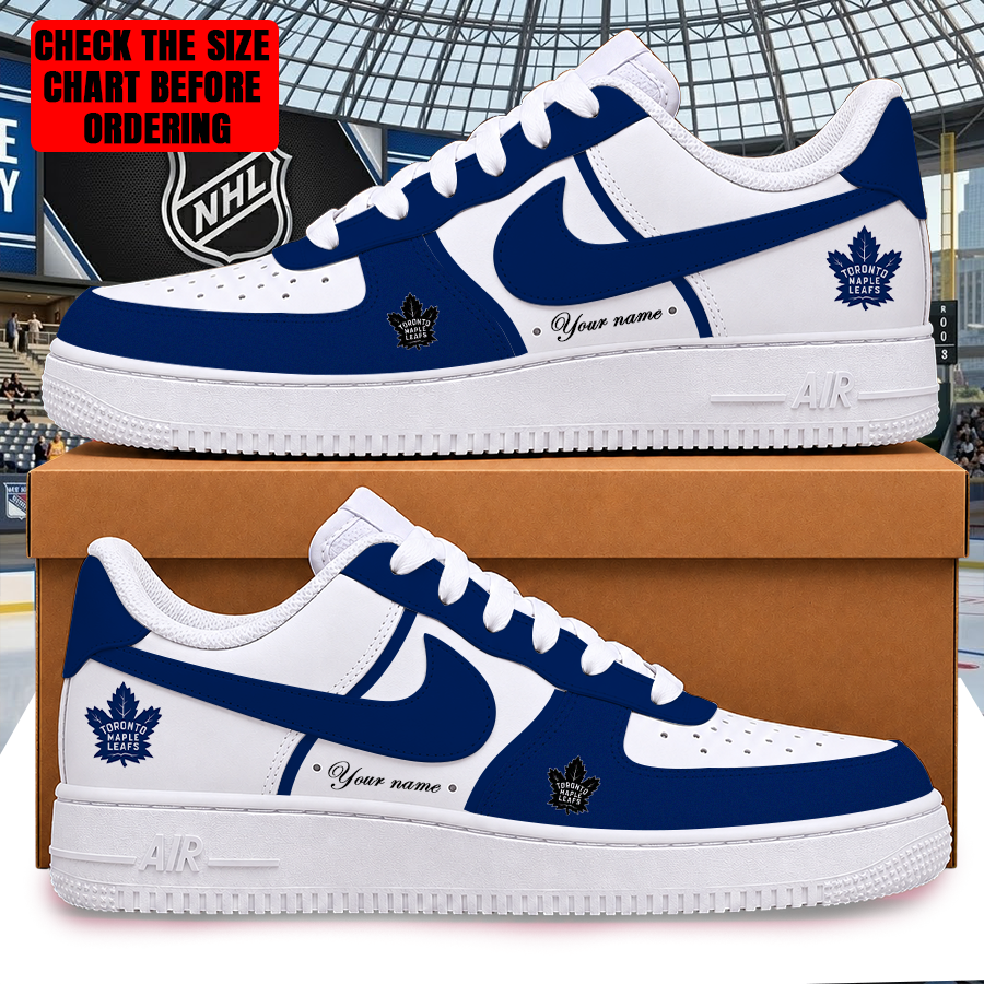 LIMITED EDITION - NEW CUSTOMIZED NHL23 TML TORONTO MAPLE LEAFS AF1 SHOES