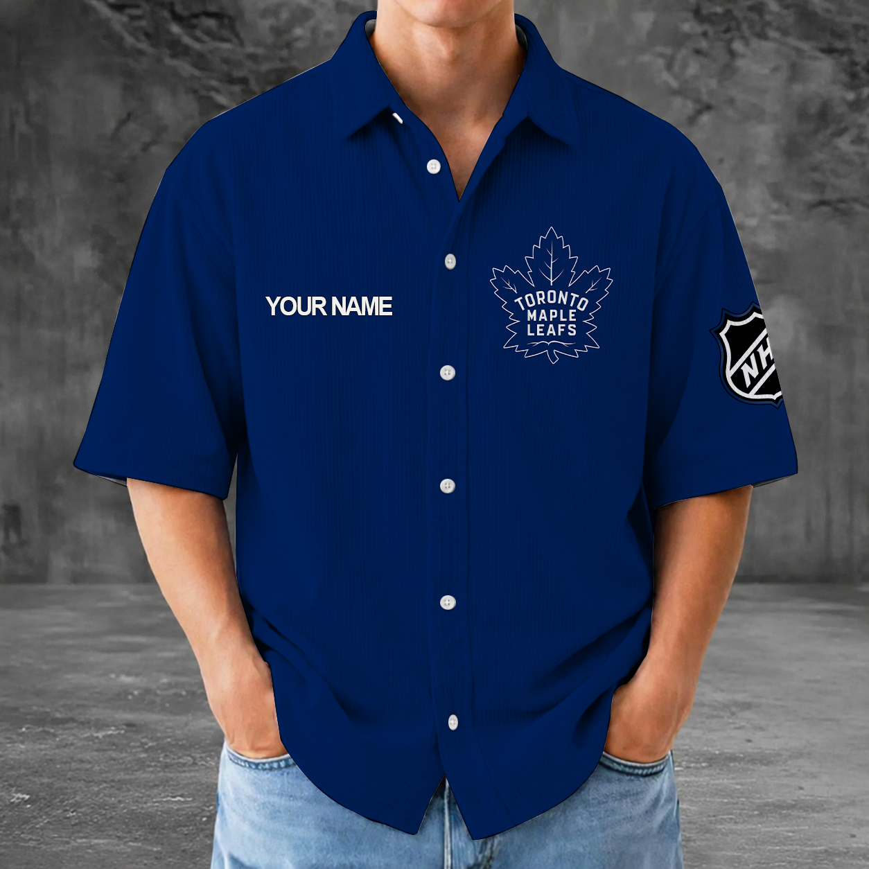 [SUPER SALE] NEW CUSTOMIZED NHL23 TML TORONTO MAPLE LEAFS SEERSUCKER BUTTON SHIRT