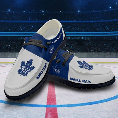 LIMITED EDITION - NEW CUSTOMIZED NHL23 TML TORONTO MAPLE LEAFS PREMIUM LOAFER SHOES