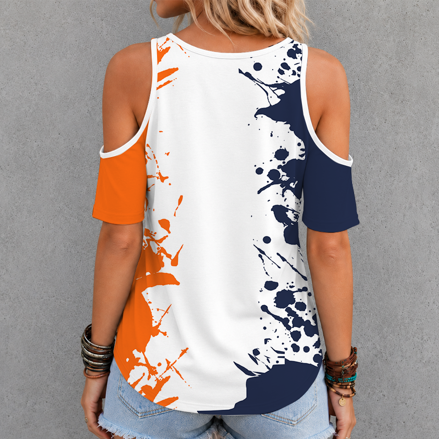 [FAN FAVORITE] NEW CUSTOMIZED NCAA MAM23 VIC VIRGINIA CAVALIERS CRISS CROSS V-NECK TOP