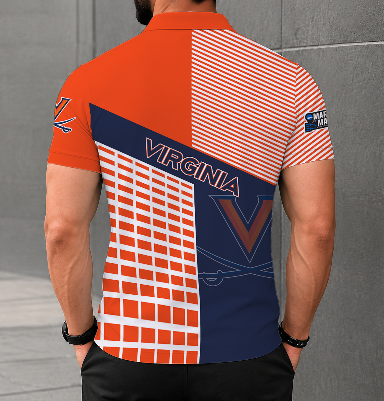 VIRAL EDITION - NEW CUSTOMIZED NCAA MAM23 VIC VIRGINIA CAVALIERS POLO SHIRT