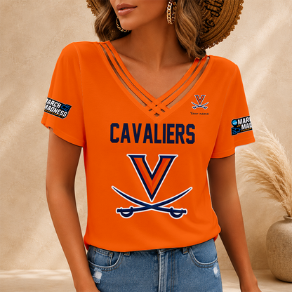 [FAN FAVORITE] NEW CUSTOMIZED NCAA MAM23 VIC VIRGINIA CAVALIERS V-NECK SHIRT