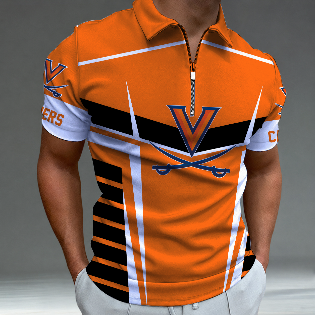 [FAN FAVORITE] NEW CUSTOMIZED NCAA MAM23 VIC VIRGINIA CAVALIERS STRAPPY POLO SHIRT
