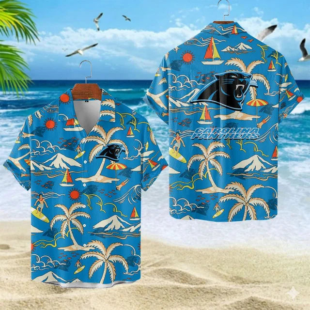 VIRAL EDITION  - NEW CUSTOMIZED NFL23 CLP CAROLINA PANTHERS UNISEX INDEPENDENCE DAY HAWAIIAN SHIRT & SHORTS SET