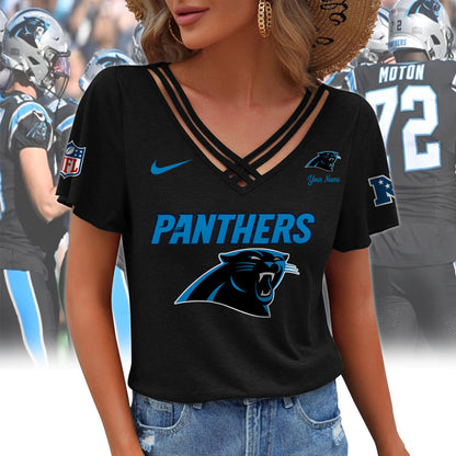[SPECIAL OFFER] NEW CUSTOMIZED NFL23 CLP CAROLINA PANTHERS V-NECK SHIRT