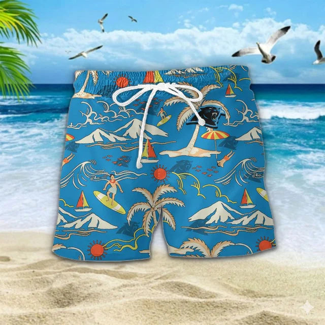 VIRAL EDITION  - NEW CUSTOMIZED NFL23 CLP CAROLINA PANTHERS UNISEX INDEPENDENCE DAY HAWAIIAN SHIRT & SHORTS SET