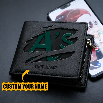 LIMITED EDITION - NEW CUSTOMIZED MLB23 OAS OAKLAND ATHLETICS LEATHER WALLET