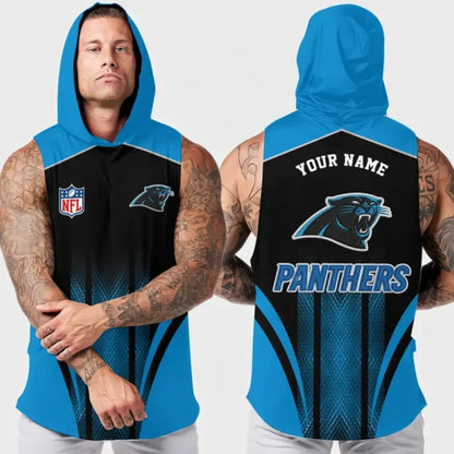 [SPECIAL OFFER] NEW CUSTOMIZED NFL23 CLP CAROLINA PANTHERS HOODED TANK TOP